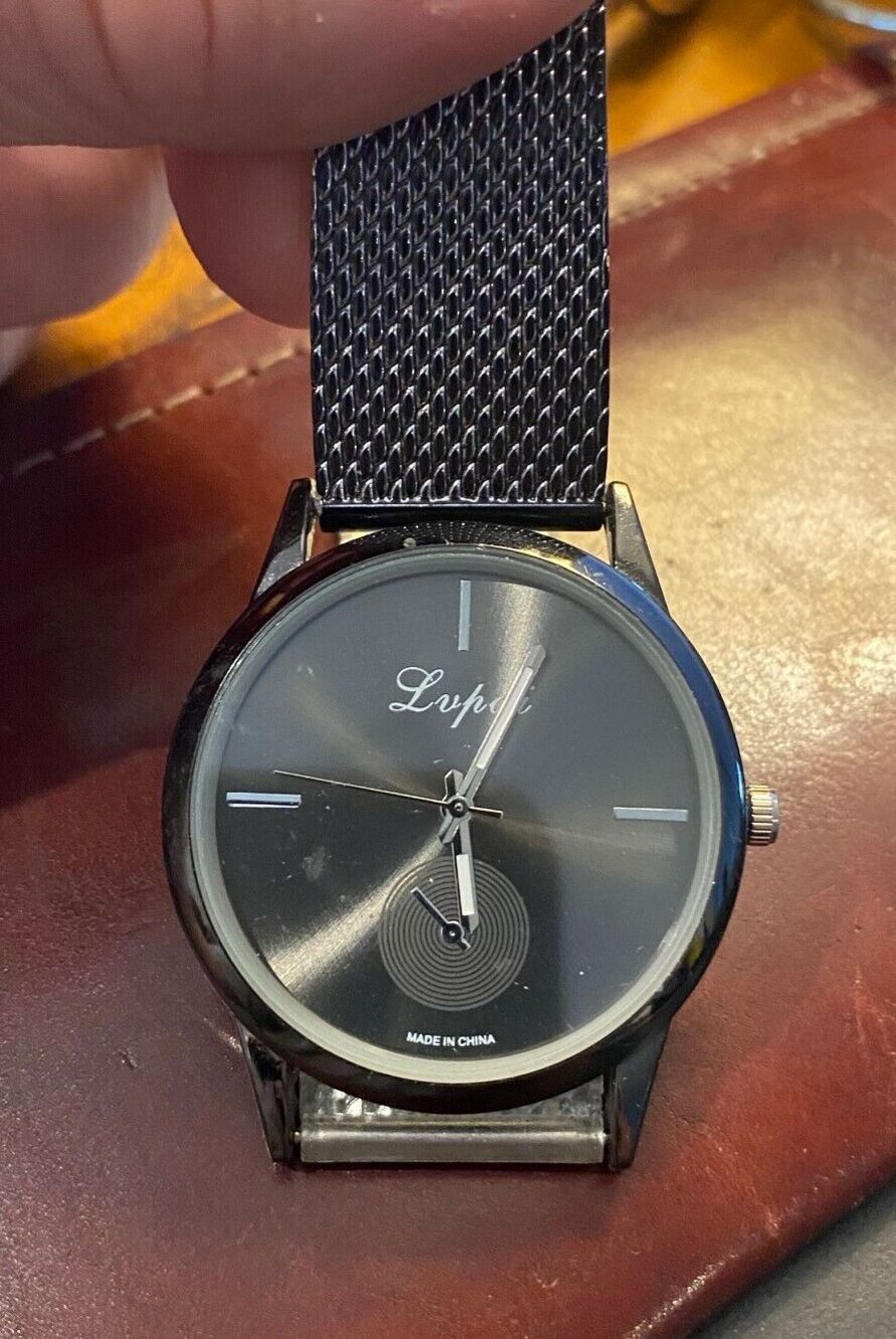 Unisex 37mm Gun Metal Tone Lupai Watch, Nylon Mesh Band